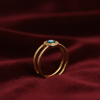 Elora Gold Plated Evil Eye Adjustable Gold Ring