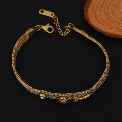 Elora Golden Rose Vine Bracelet with Crystal Accent