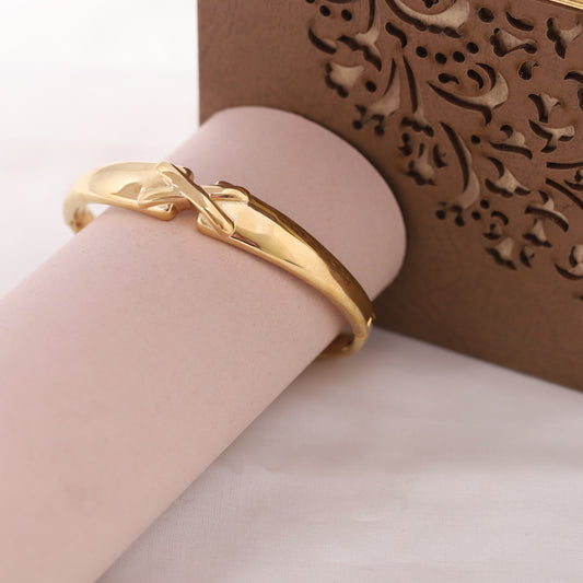 Elora Gold Plated Grace Cross-Knot Bangle