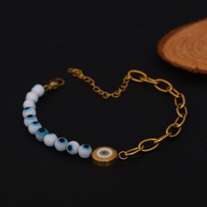 Elora Mystic Aura Evil Eye Beaded Bracelet – Blue Harmony Edition