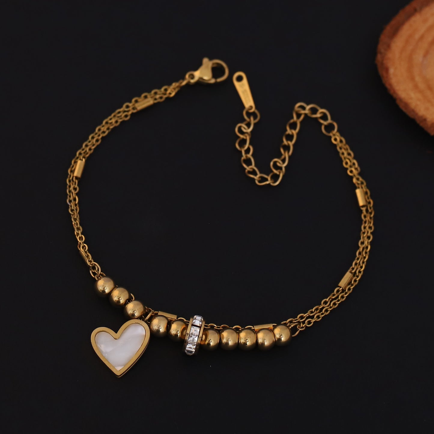 Elora Aurora Heart Bead Bracelet – Pearl Glow Edition