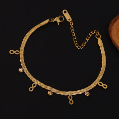 Elora Infinity Charm Gold-Plated Bracelets with Sparkling Stones
