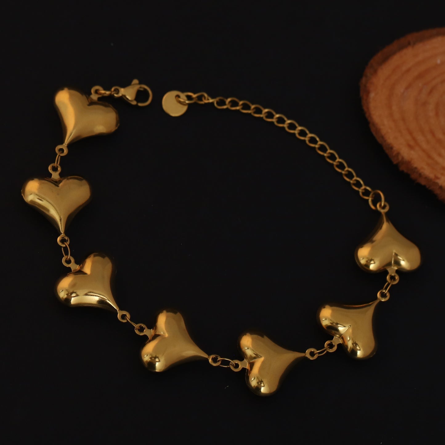 Elora Gold Plated Heart Link Bracelet