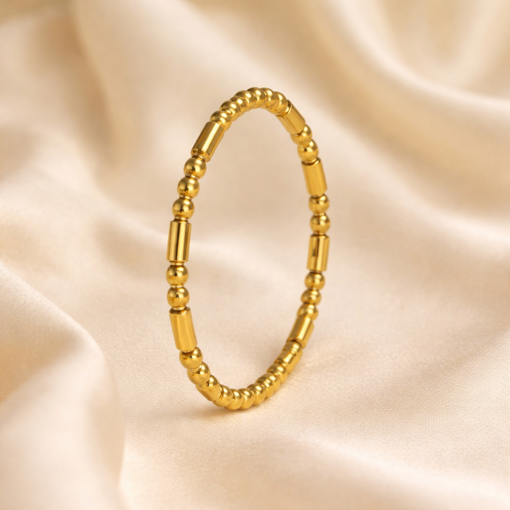 Elora The Aura Textured Gold Plated Bracelet