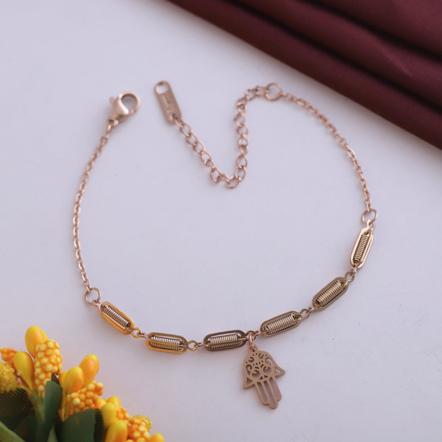 Elora Rose Gold Hamsa Hand Bracelet