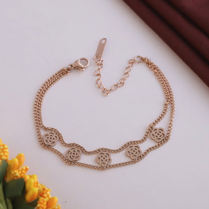 Elora Rose Gold Plated Rose style Bracelet