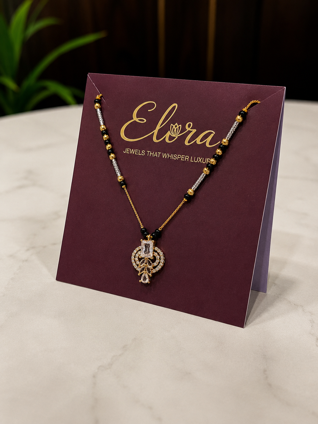 Elora Luxe Halo Drop Mangalsutra