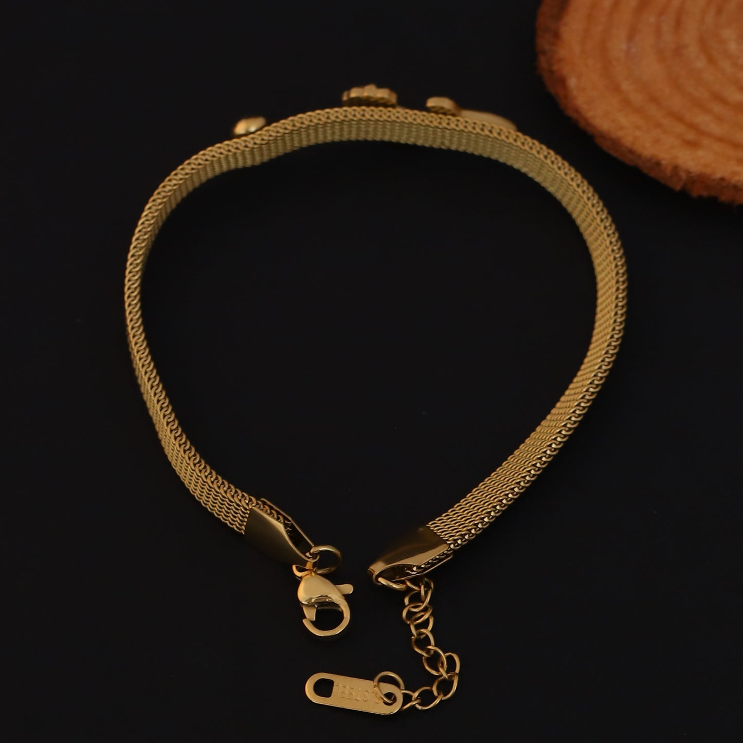Elora Golden Rose Vine Bracelet with Crystal Accent