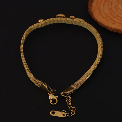 Elora Golden Rose Vine Bracelet with Crystal Accent