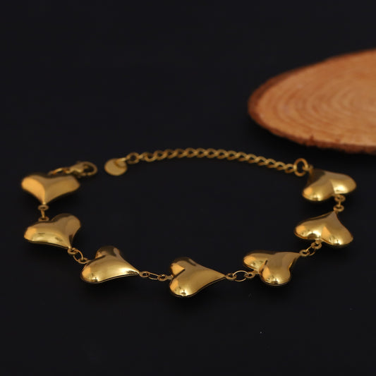 Elora Gold Plated Heart Link Bracelet