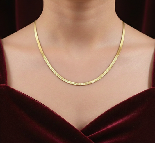 Elora Classic 18k Gold Plated Snake Chain Necklace