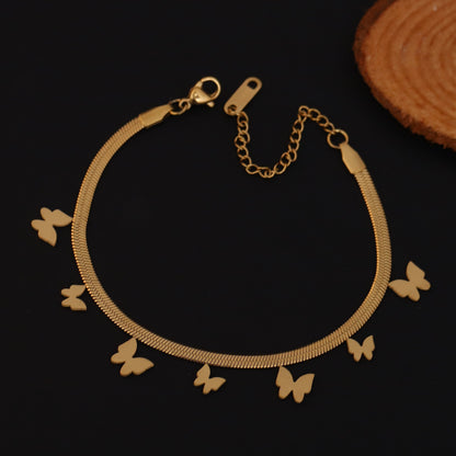 Elora Elegant Butterfly Charm Gold-Plated bracelet