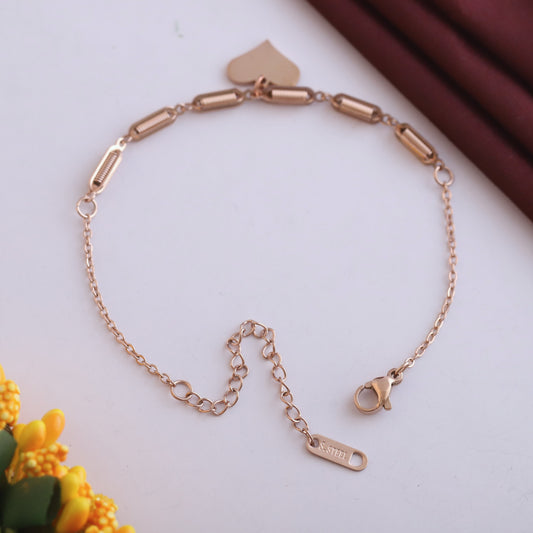 Elora Rose Gold Heart Charm Bracelet