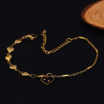 Elora Golden Heart Link bracelet with Star Charm