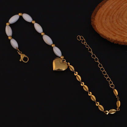 Elora Dual Style Golden Heart Charm Bracelet