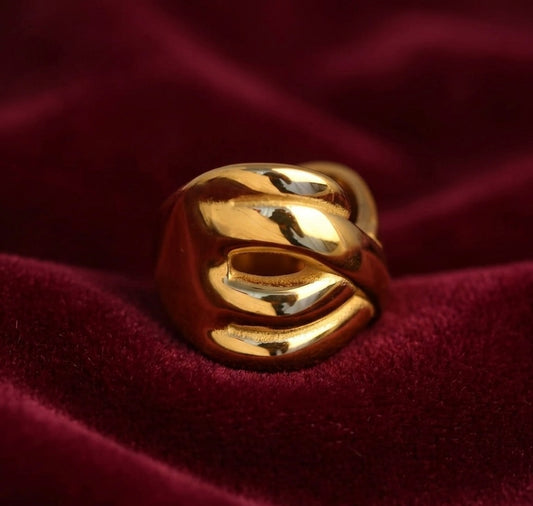 Elora Gold Plated Sculpt Knot Ring