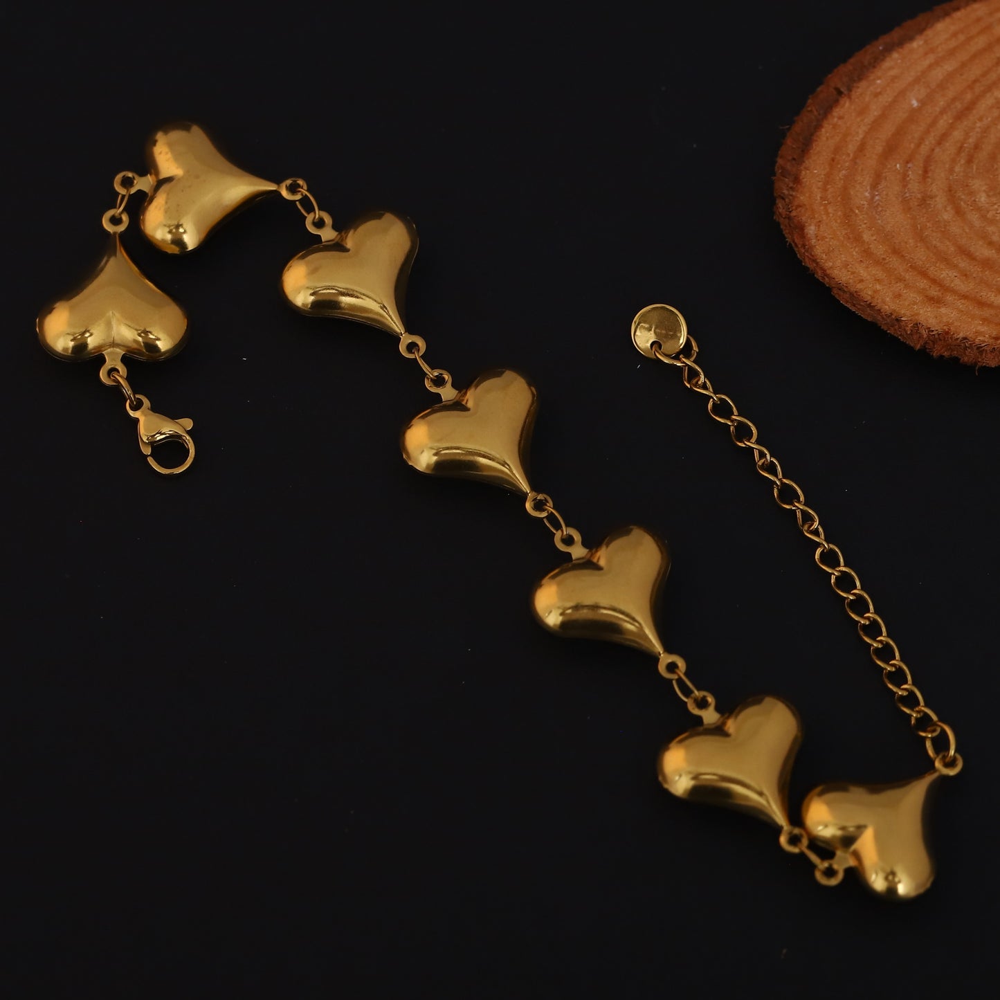 Elora Gold Plated Heart Link Bracelet