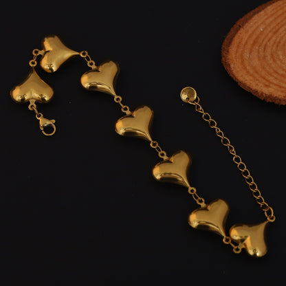 Elora Gold Plated Heart Link Bracelet