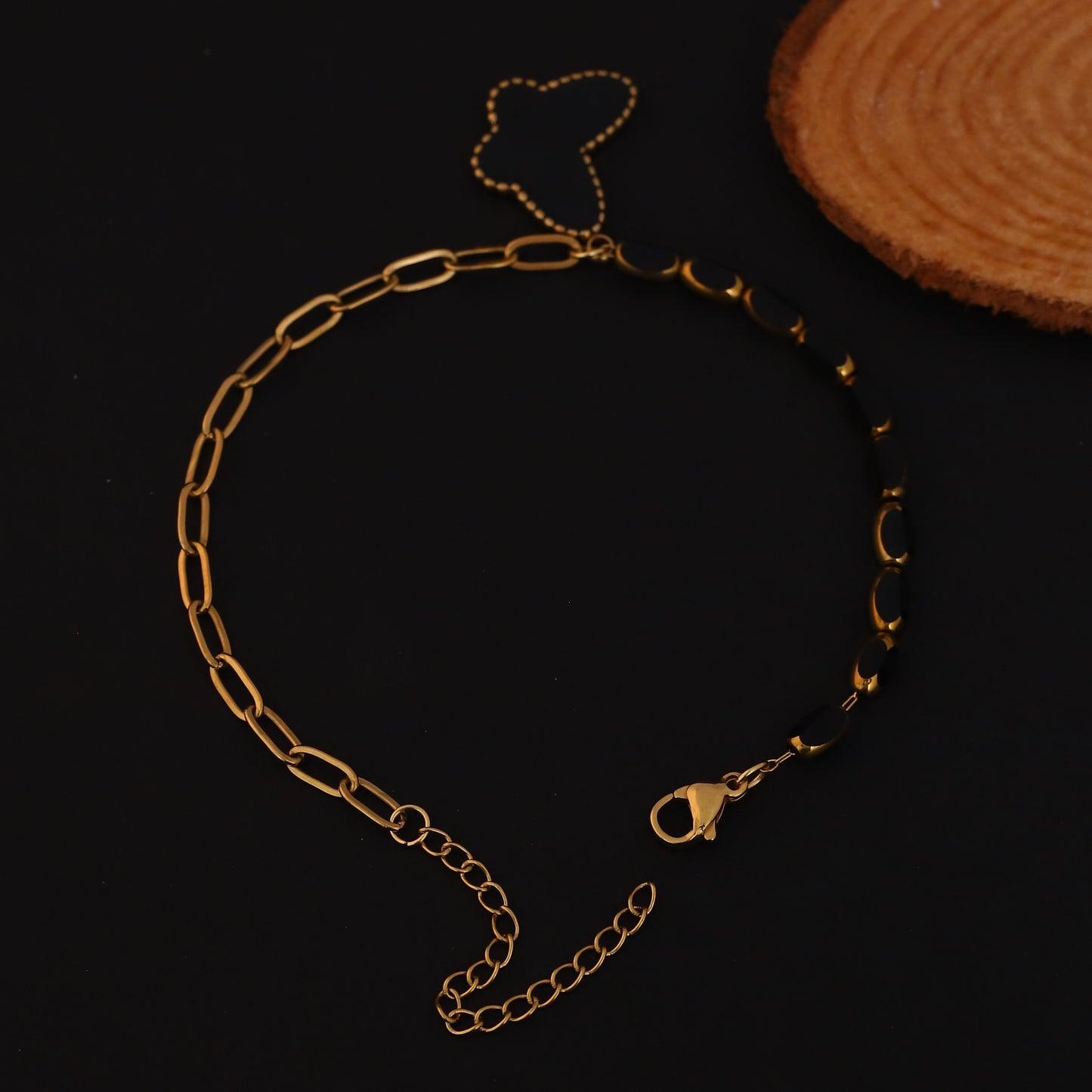 Elora Noir Butterfly Charm Bracelet