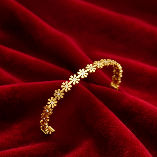 Elora Gold Plated Daisy Bloom Gold Bracelet