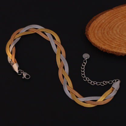 Elora Tricolor Braided Chain Bracelet
