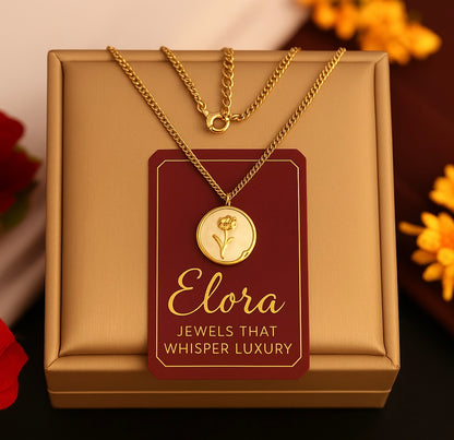Elora  gold plated Rose Medallion pendant