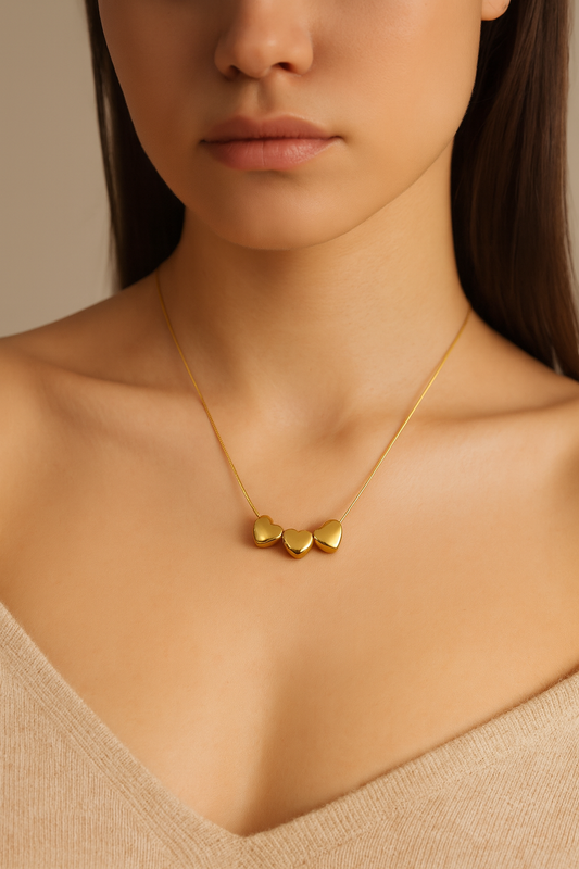 Elora three polishes heart shaped chain