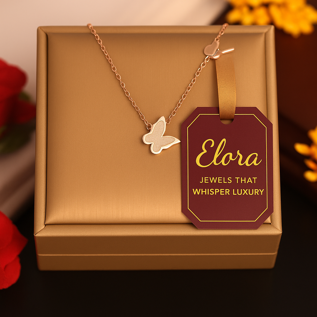 Elora gold plated butterfly chain