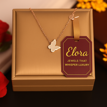 Elora gold plated butterfly chain