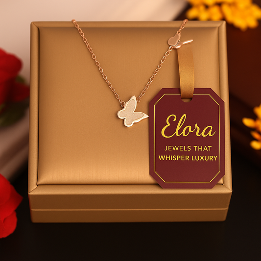 Elora gold plated butterfly chain