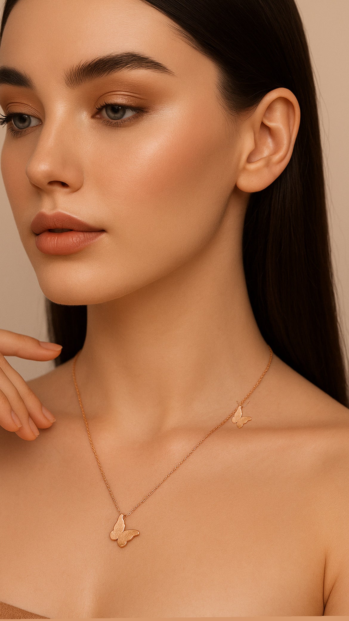 Elora gold plated butterfly chain