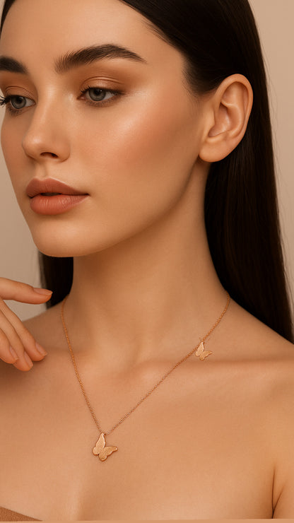 Elora gold plated butterfly chain