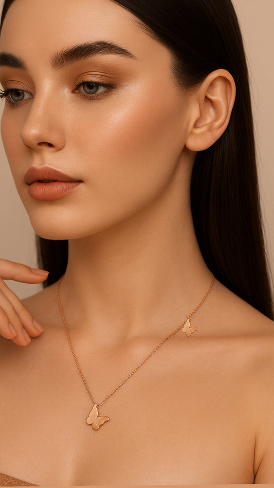 Elora gold plated butterfly chain